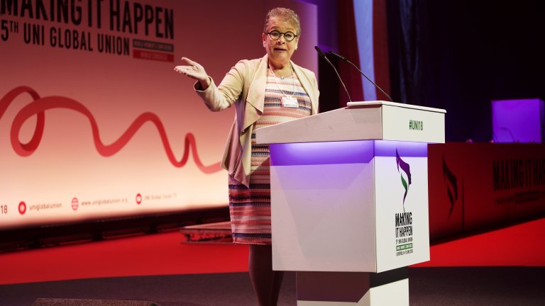 President Ann Selin at the UNI Global World Congress: “Trade unions are essential to challenge the capitalist idea of competition”