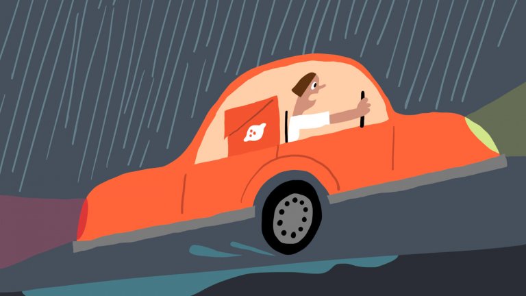 Food couriers zoom through traffic with no protection