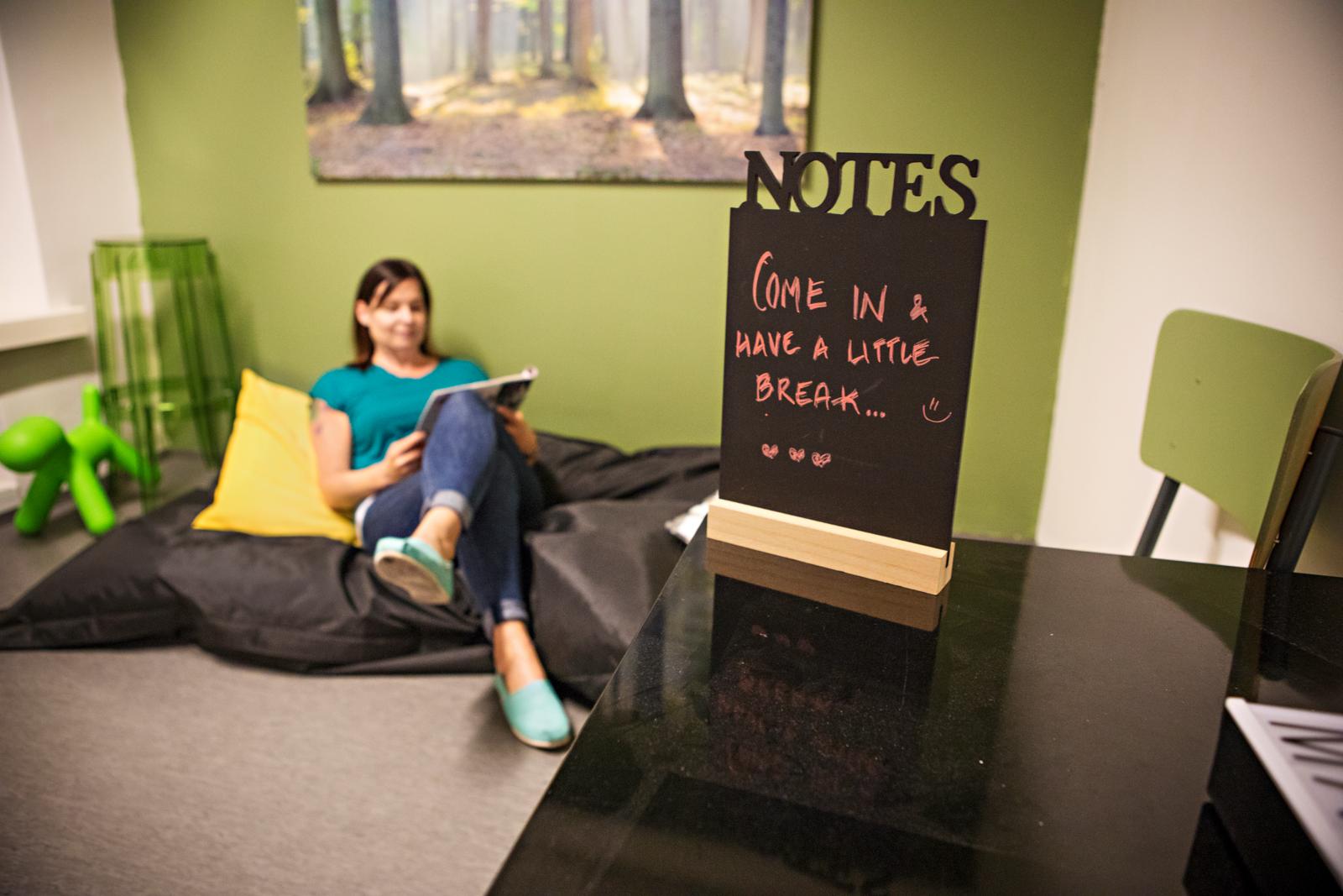 A relaxing break room has been organised for staff at the Radisson Blu Hotel on Albertinkatu. Photo: Eeva Anundi