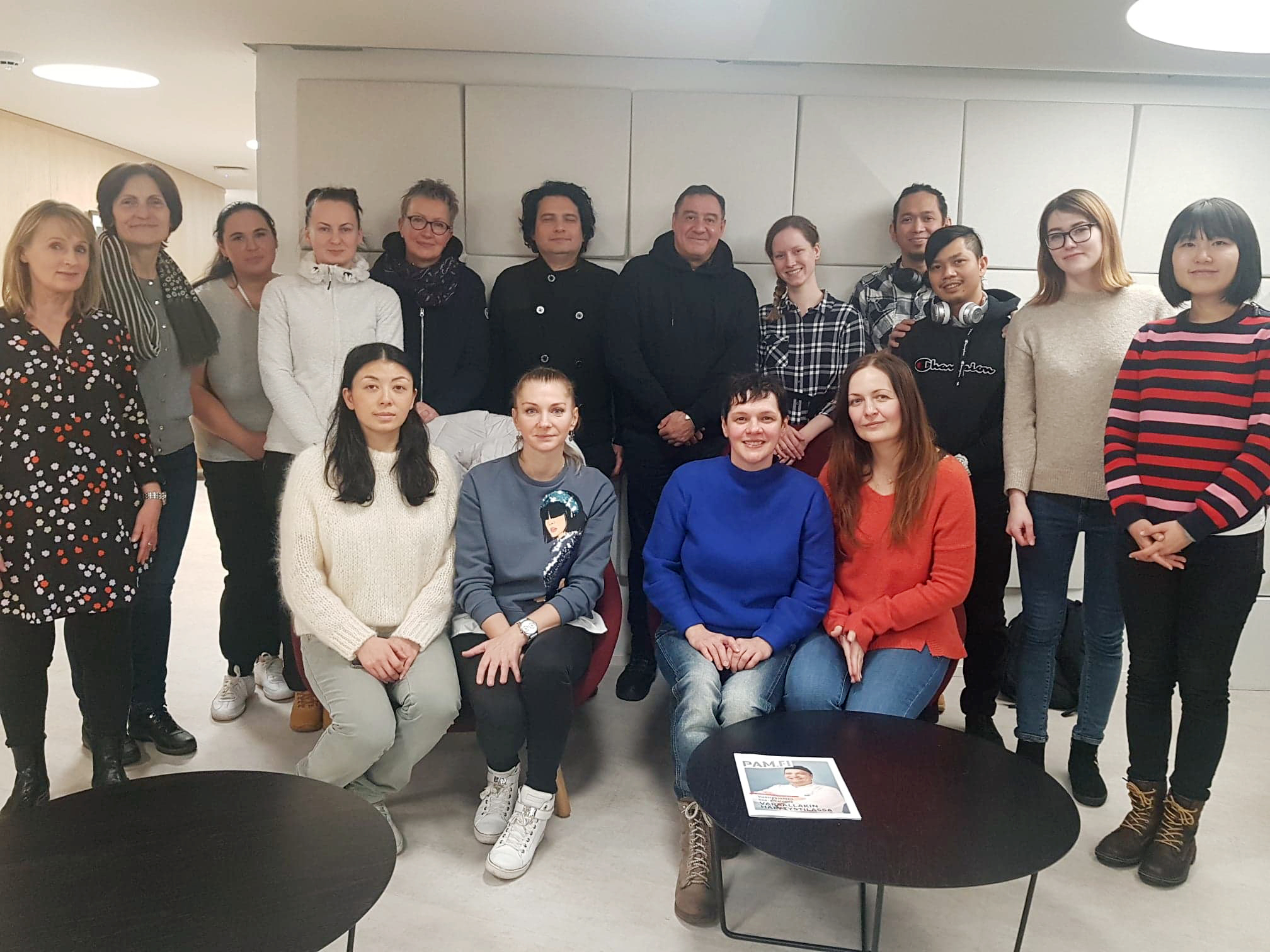 Students attending the course during the fall received their diplomas from teacher Outi Rummukainen (left) in December.